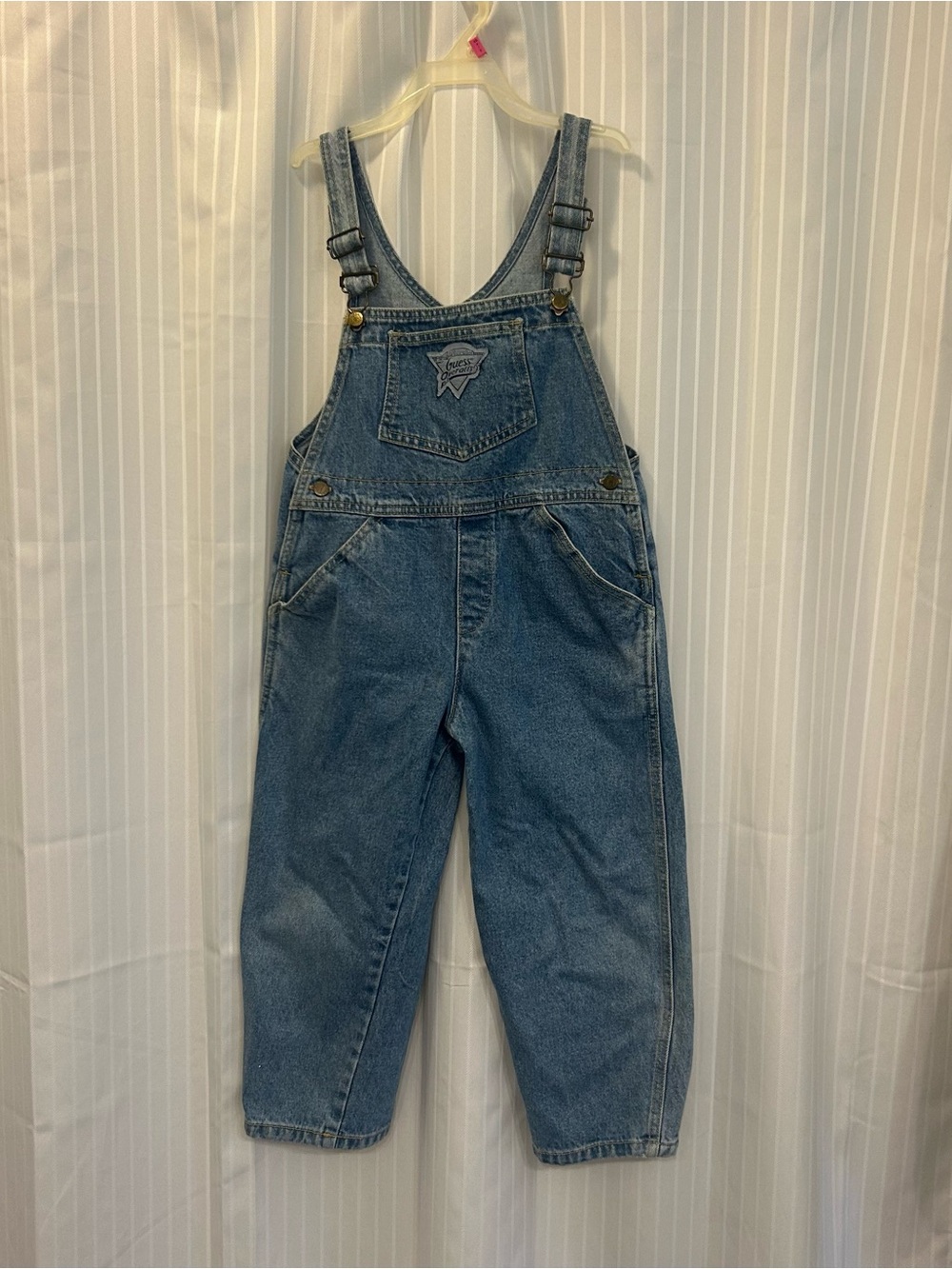 Vintage 90s GUESS Kids Denim Overalls - Youth Size 5/6 (Estimated) Medium Wash